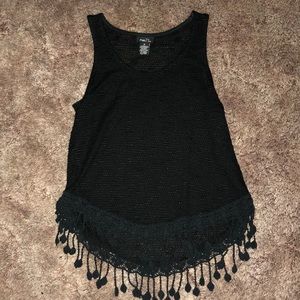 black tassel tank top